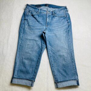 NYDJ Womens Denim Blue High Rise Cool Embrace Marilyn Cropped Jeans Size 14W